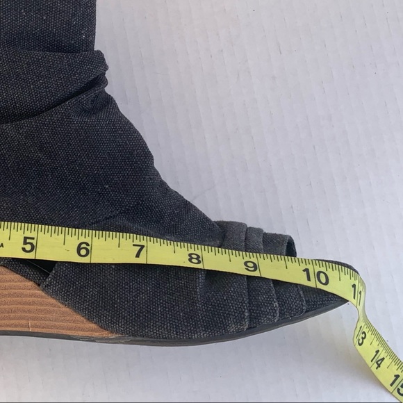 American Eagle Canvas Wedge Open-Toe Bootie - Picture 12 of 14